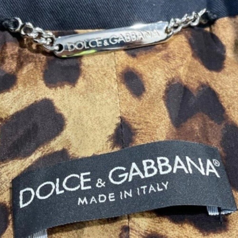 Authentic Dolce Gabbana black cropped cotton button blazer jacket size 42 w/COA - Picture 3 of 6